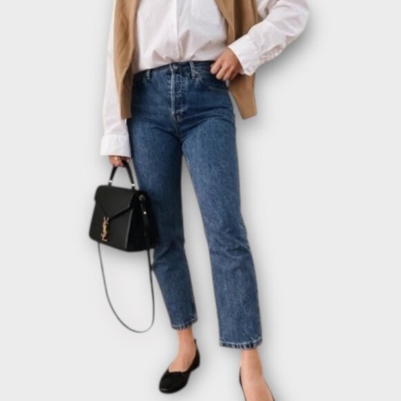 Everlane 90s Cheeky Jeans Medium Dark Wash - Picture 1 of 11
